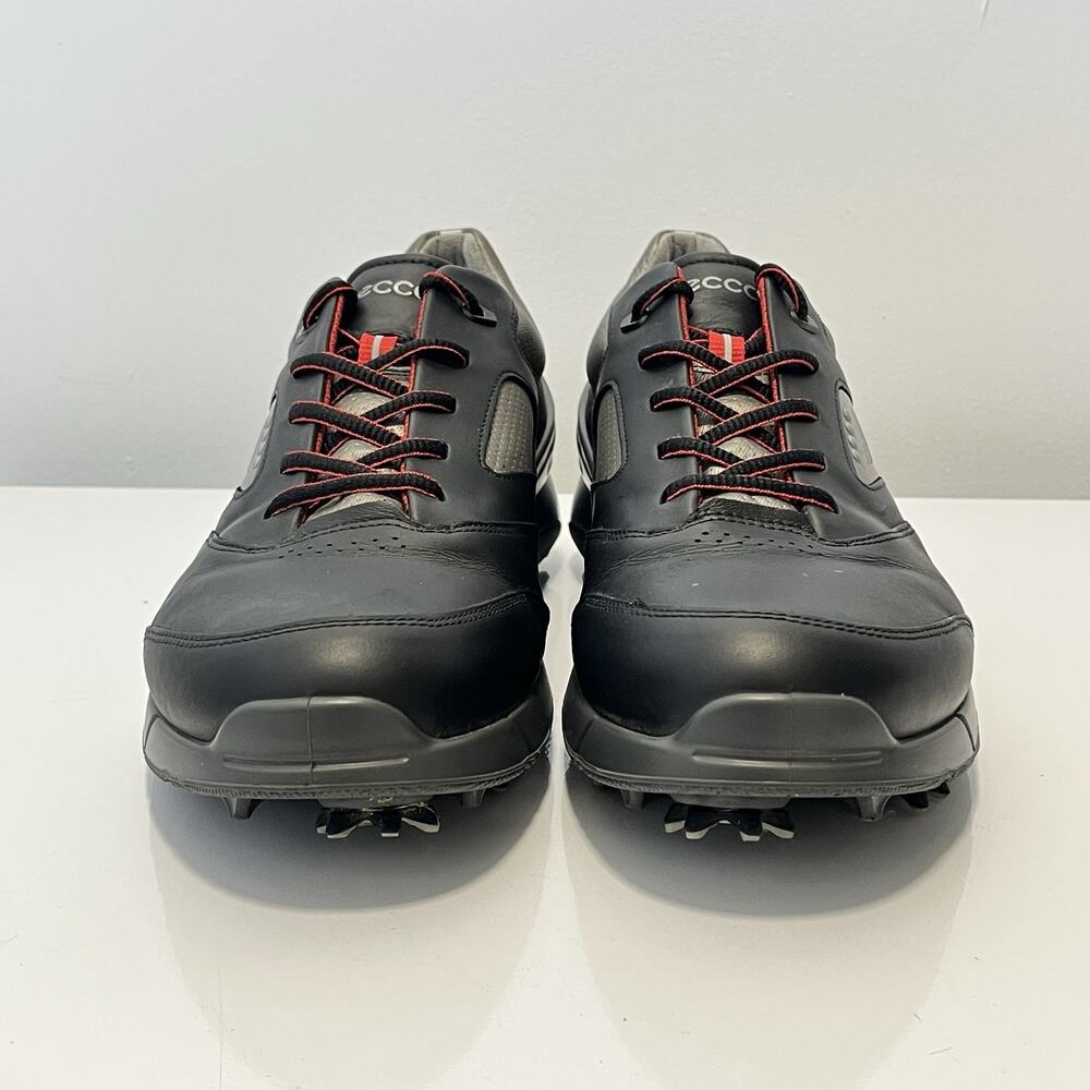 ECCO One Base Hydromax Golf Shoe BLK Leather Spiked Extra Width EU 45 US 11-11.5 - Picture 3 of 10